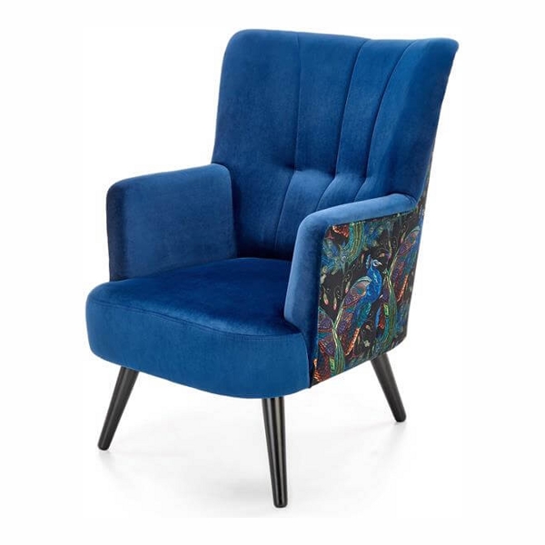 Кресло HALMAR PAGONI (темно-синий/черный) - фото