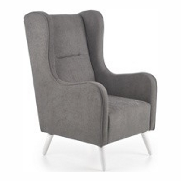 Кресло HALMAR CHESTER темно-серый (ножки натуральные) - фото
