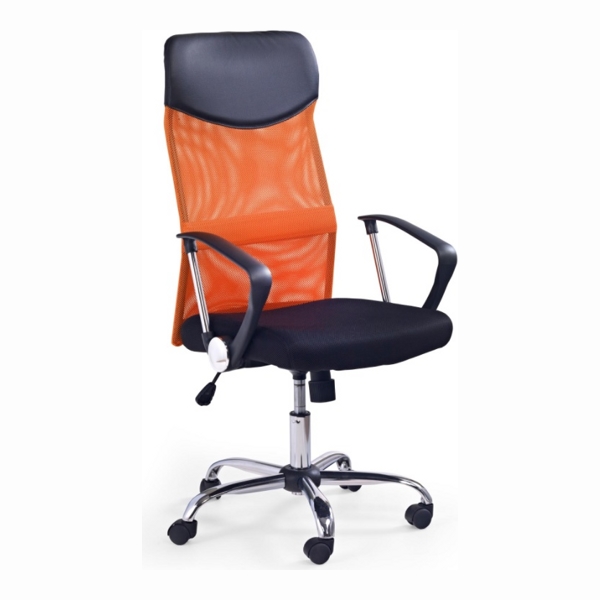 Кресло компьютерное HALMAR VIRE оранжевый/хром - фото