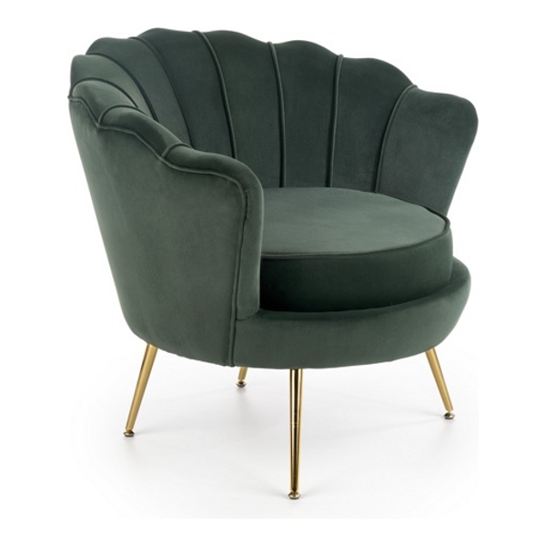 Кресло HALMAR AMORINITO темно-зеленый/золотой - фото